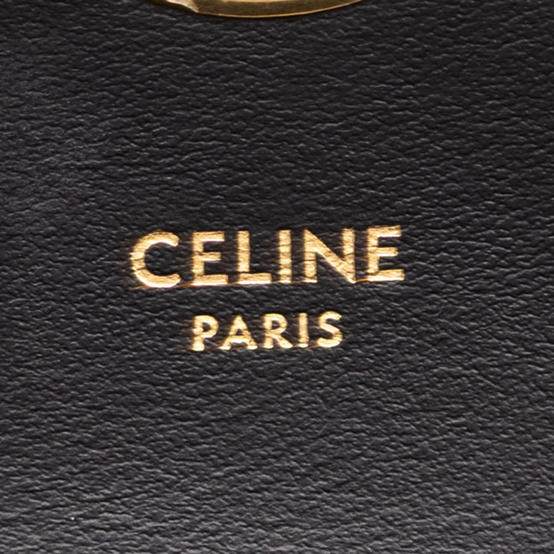 Celine Sac bandoulière brillant Triomphe Mini Cuir de veau Noir – vue 5 – GABY PARIS