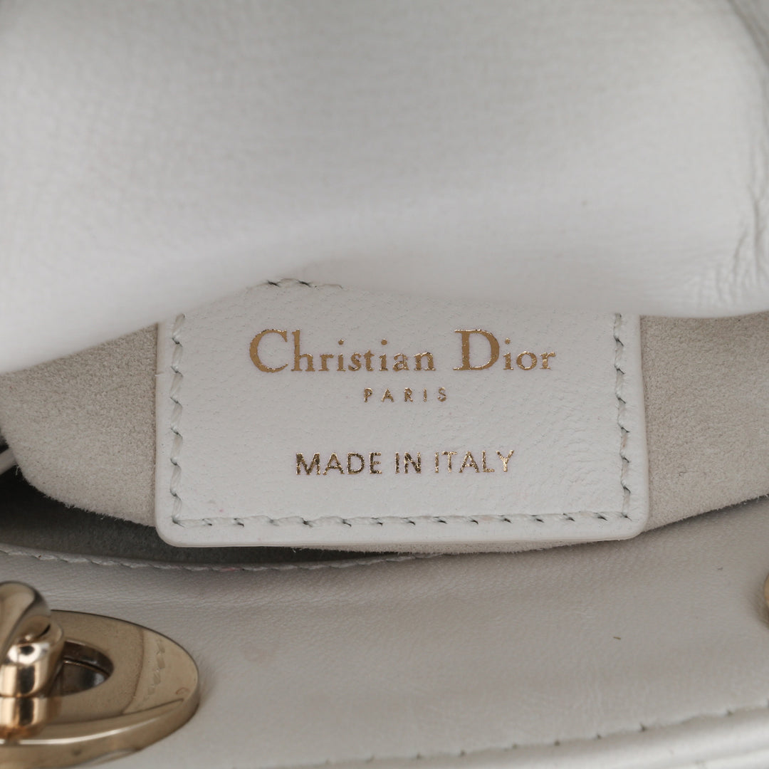 Dior Micro Cuir d’agneau Cannage Lady Dior Blanc – GABY PARIS Authentique