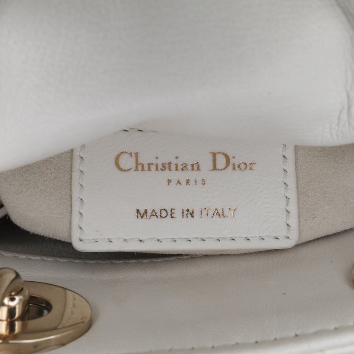 Dior Micro Cuir d’agneau Cannage Lady Dior Blanc – GABY PARIS Authentique