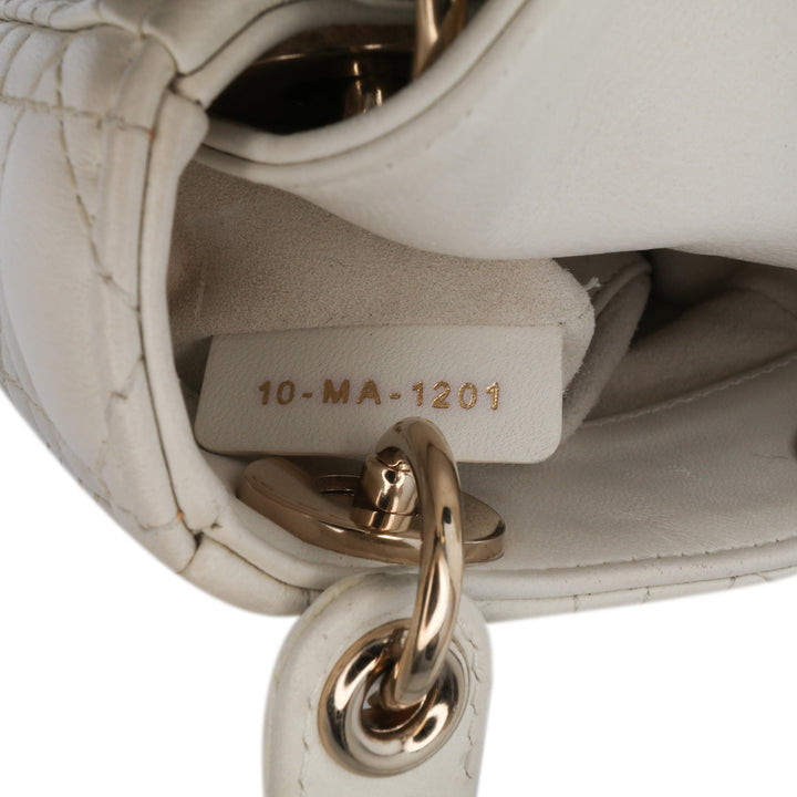 Dior Micro Cuir d’agneau Cannage Lady Dior Blanc – GABY PARIS Authentique