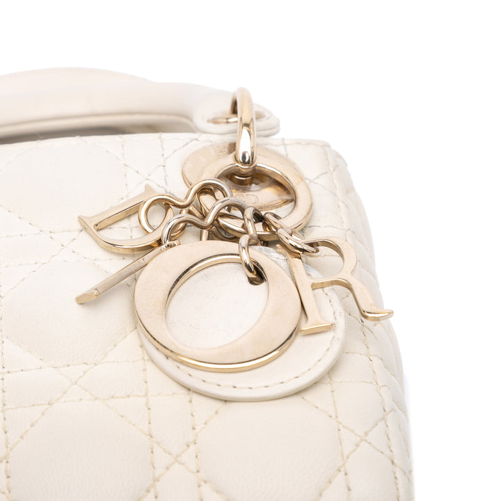 Dior Micro Cuir d’agneau Cannage Lady Dior Blanc – GABY PARIS Authentique