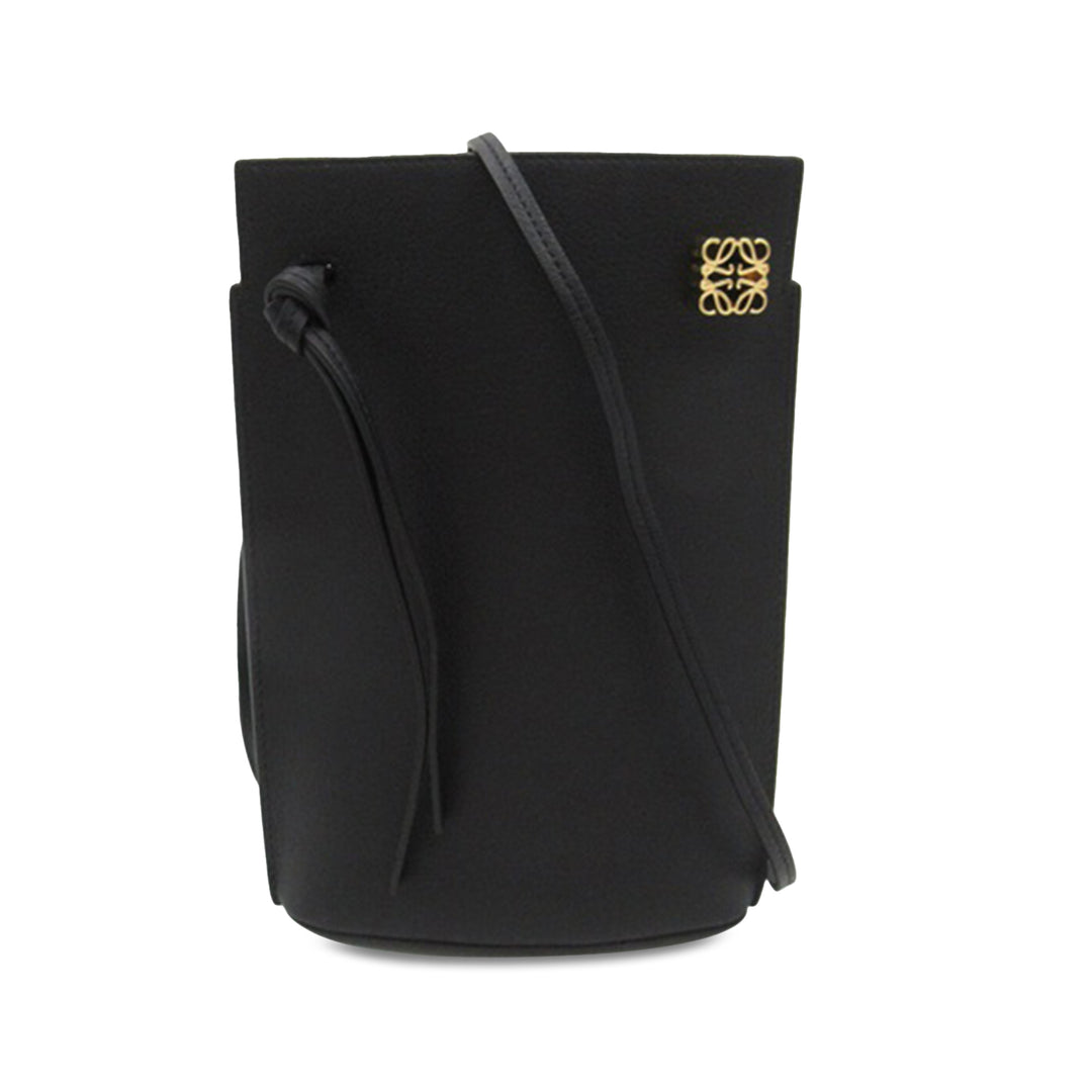 Calfskin Dice Pocket Crossbody Black - Gaby Paris