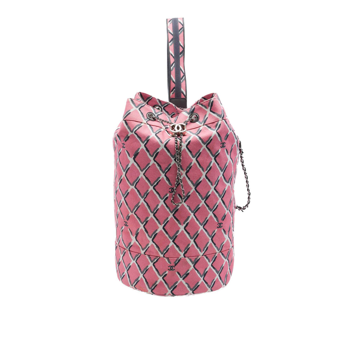 Chanel Imprimé Coco Beach Cordon Sling Sac Rose