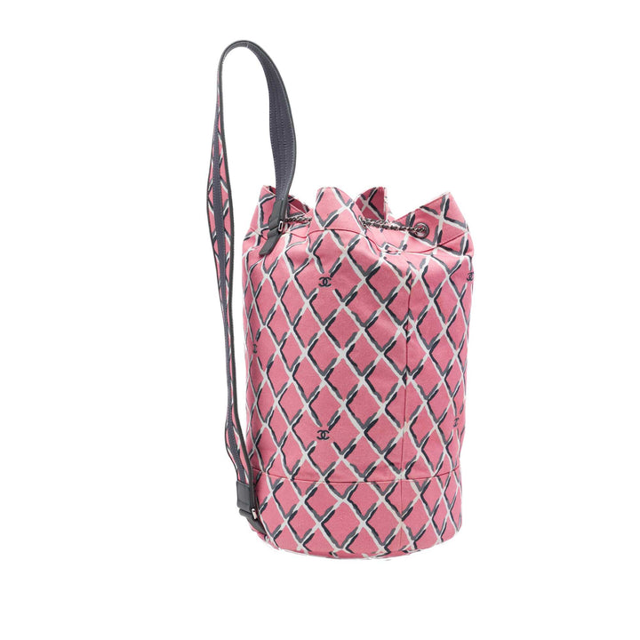 Chanel Imprimé Coco Beach Cordon Sling Sac Rose