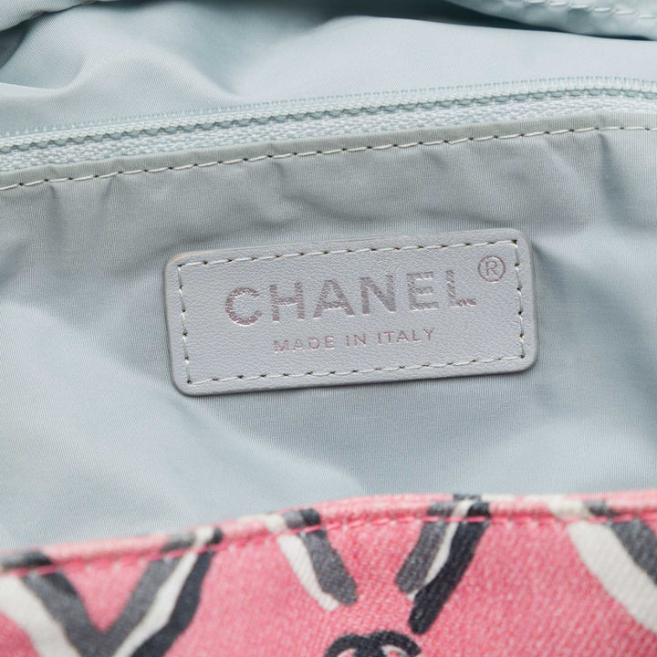 Chanel Imprimé Coco Beach Cordon Sling Sac Rose