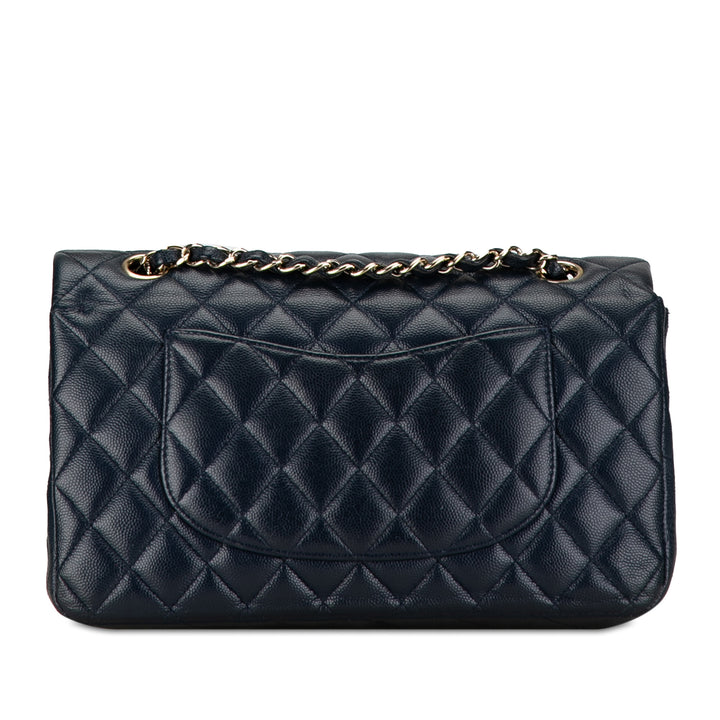 Medium Classic Caviar Double Flap Blue - Gaby Paris