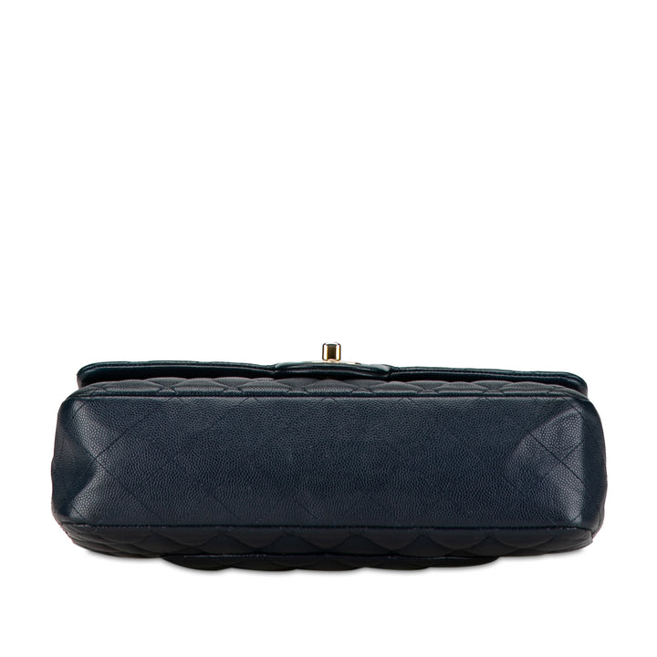 Medium Classic Caviar Double Flap Blue - Gaby Paris