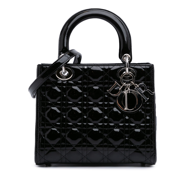 Medium Patent Cannage Lady Dior Black - Gaby Paris