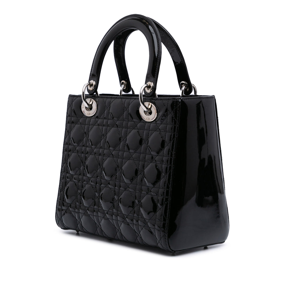 Medium Patent Cannage Lady Dior Black - Gaby Paris