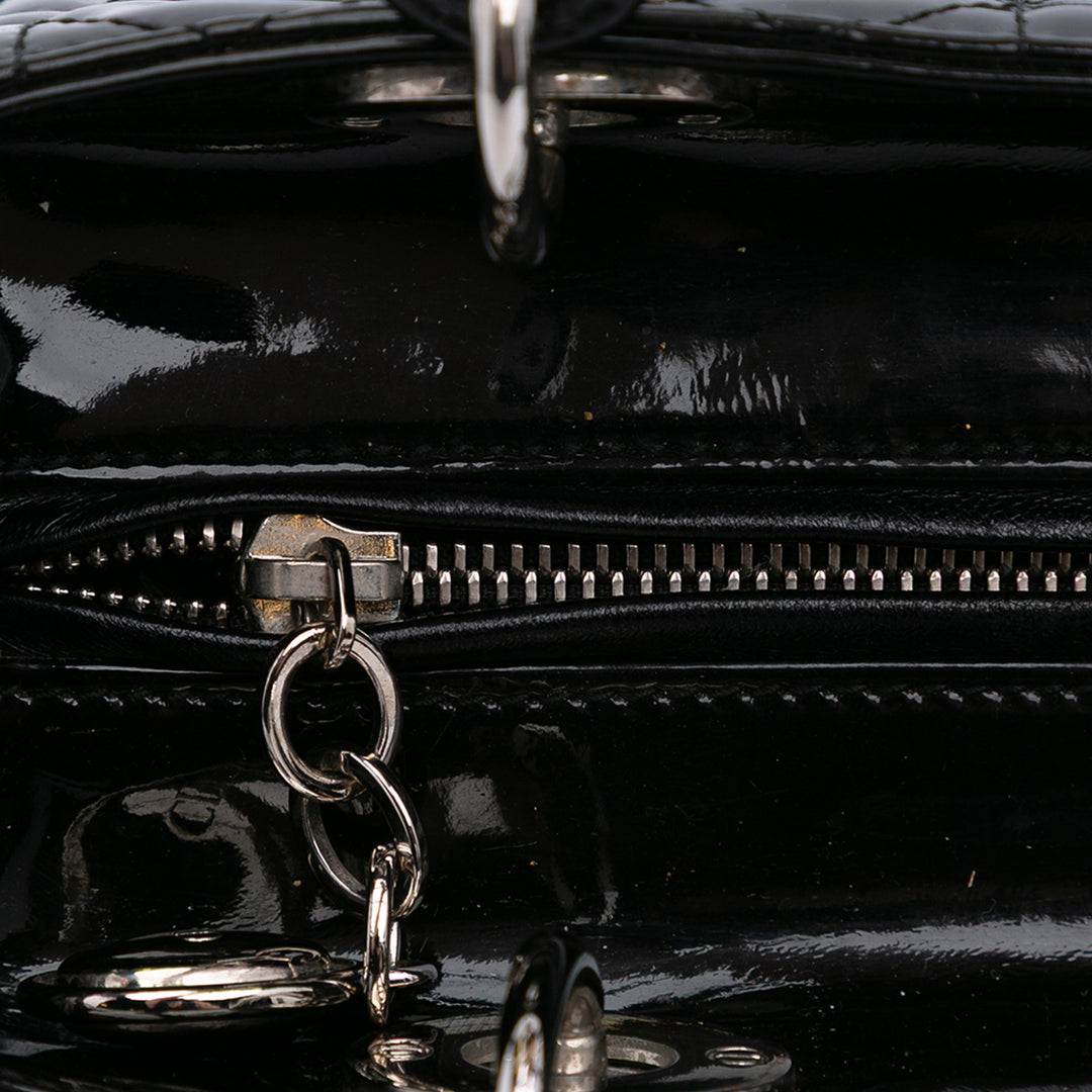 Medium Patent Cannage Lady Dior Black - Gaby Paris
