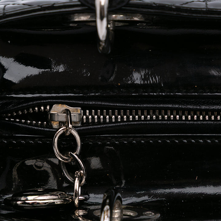 Medium Patent Cannage Lady Dior Black - Gaby Paris