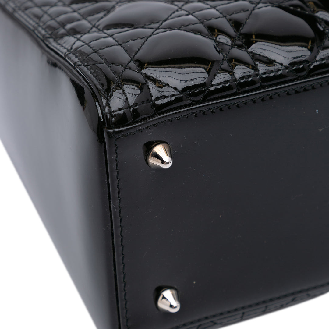 Medium Patent Cannage Lady Dior Black - Gaby Paris