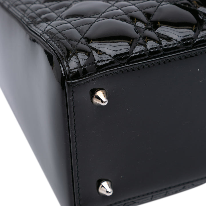 Medium Patent Cannage Lady Dior Black - Gaby Paris