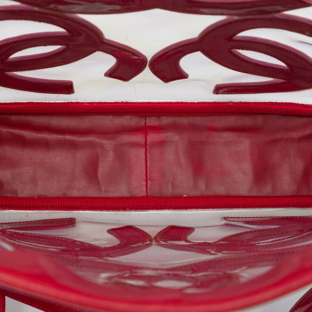 Chanel Triple CC Vinyl et Cuir d’agneau Cabas