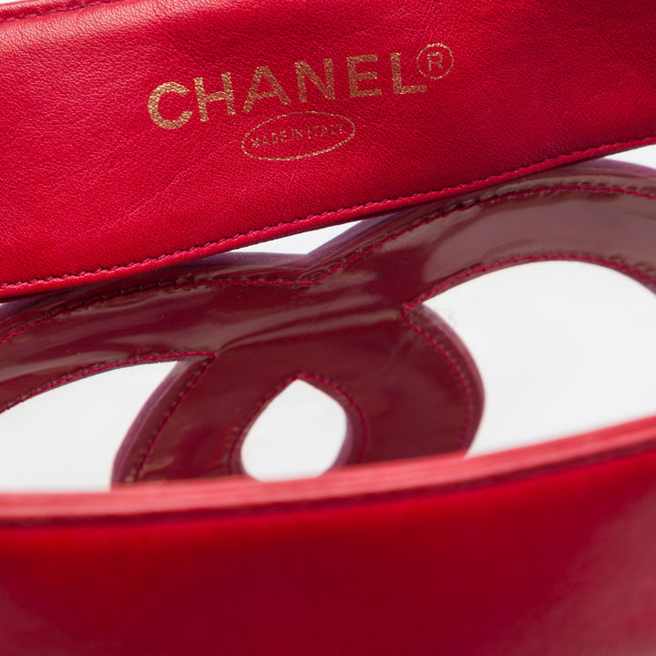Chanel Triple CC Vinyl et Cuir d’agneau Cabas