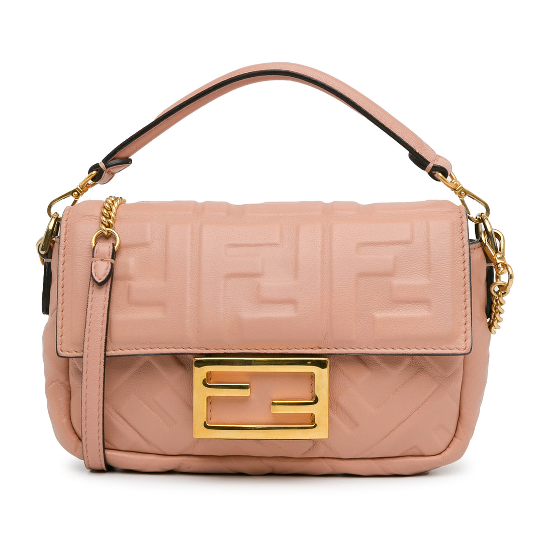 Mini Embossed Zucca Baguette Satchel Pink - Gaby Paris