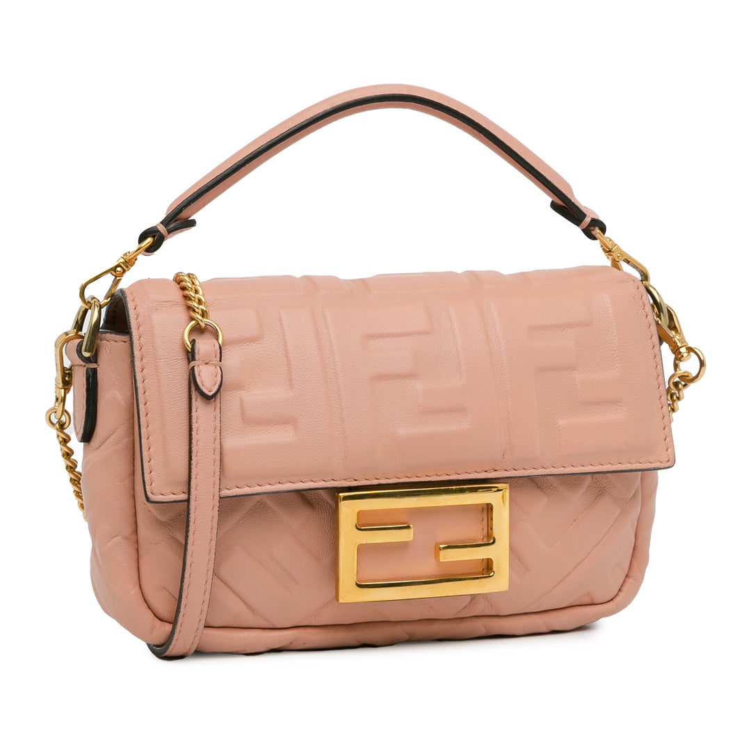 Mini Embossed Zucca Baguette Satchel Pink - Gaby Paris