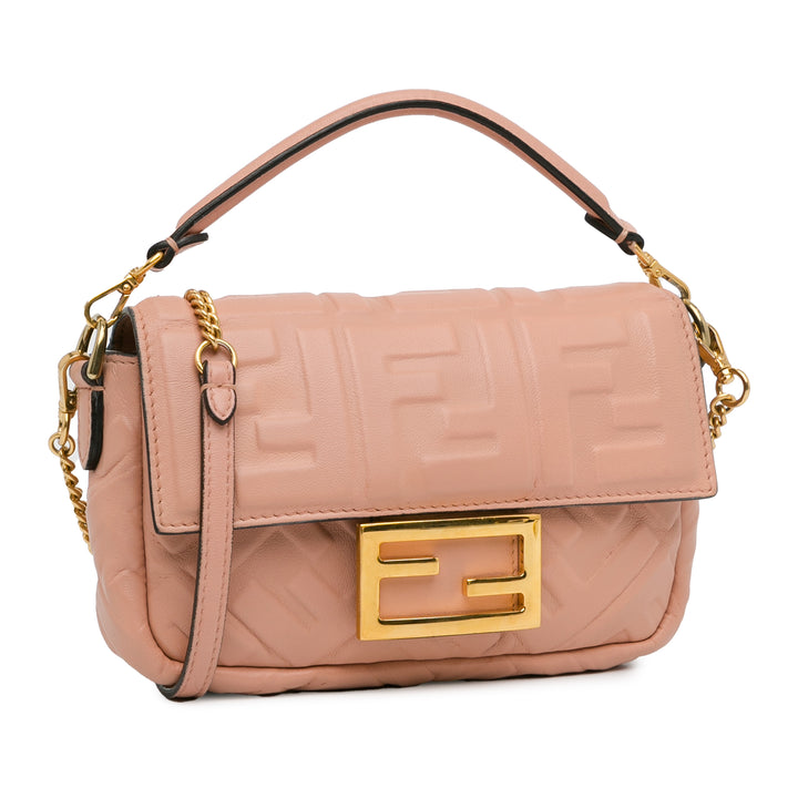 Mini Embossed Zucca Baguette Satchel Pink - Gaby Paris