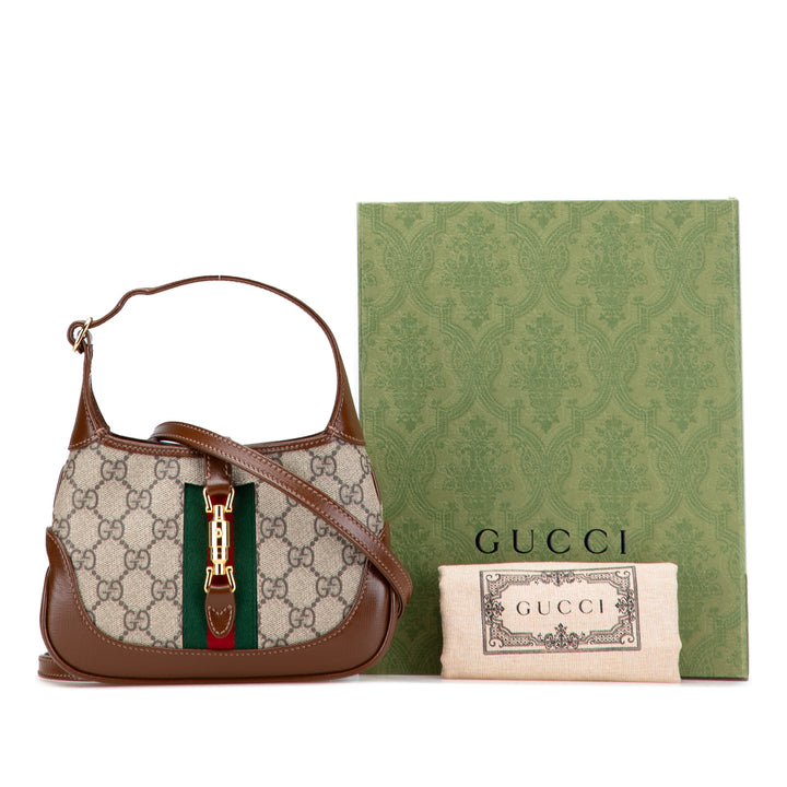 Gucci Mini GG Supreme Web Jackie 1961 Sac porté croisé Marron – GABY PARIS Authentique