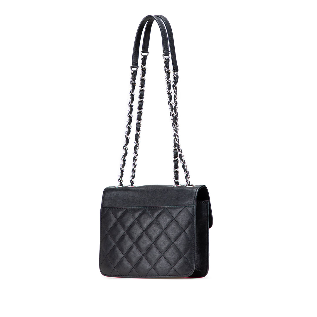 Chanel Matelassé CC Boîte à rabat Petit Cuir de chèvre