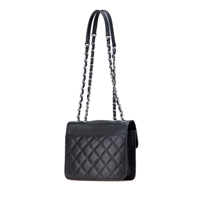 Chanel Matelassé CC Boîte à rabat Petit Cuir de chèvre
