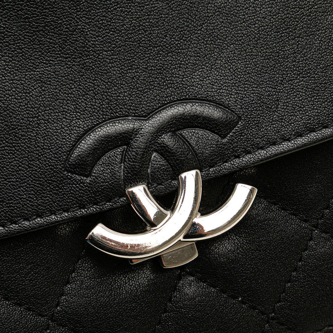Chanel Matelassé CC Boîte à rabat Petit Cuir de chèvre