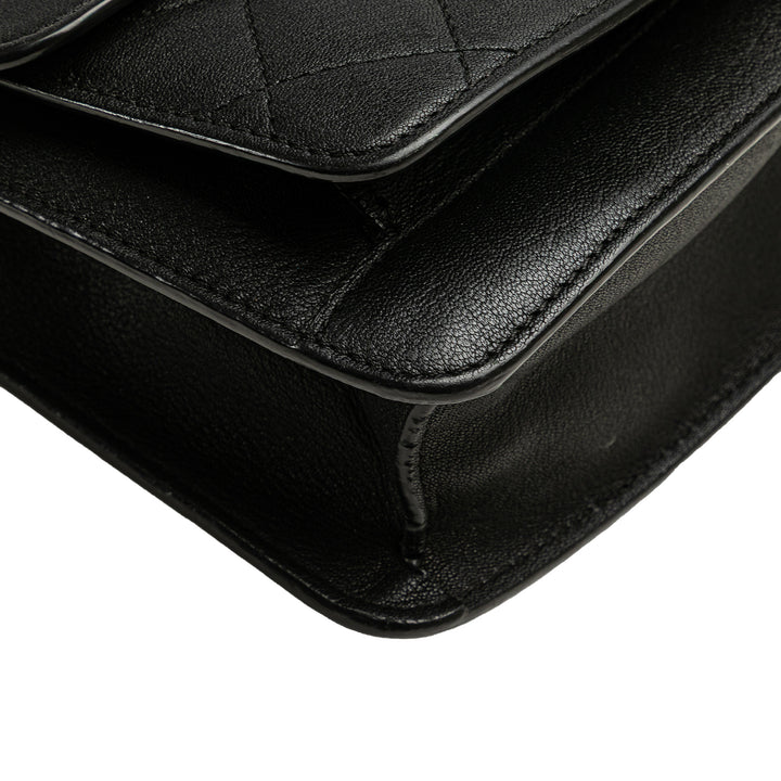 Chanel Matelassé CC Boîte à rabat Petit Cuir de chèvre