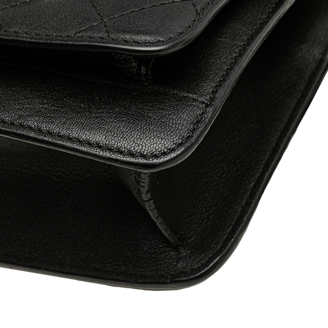 Chanel Matelassé CC Boîte à rabat Petit Cuir de chèvre