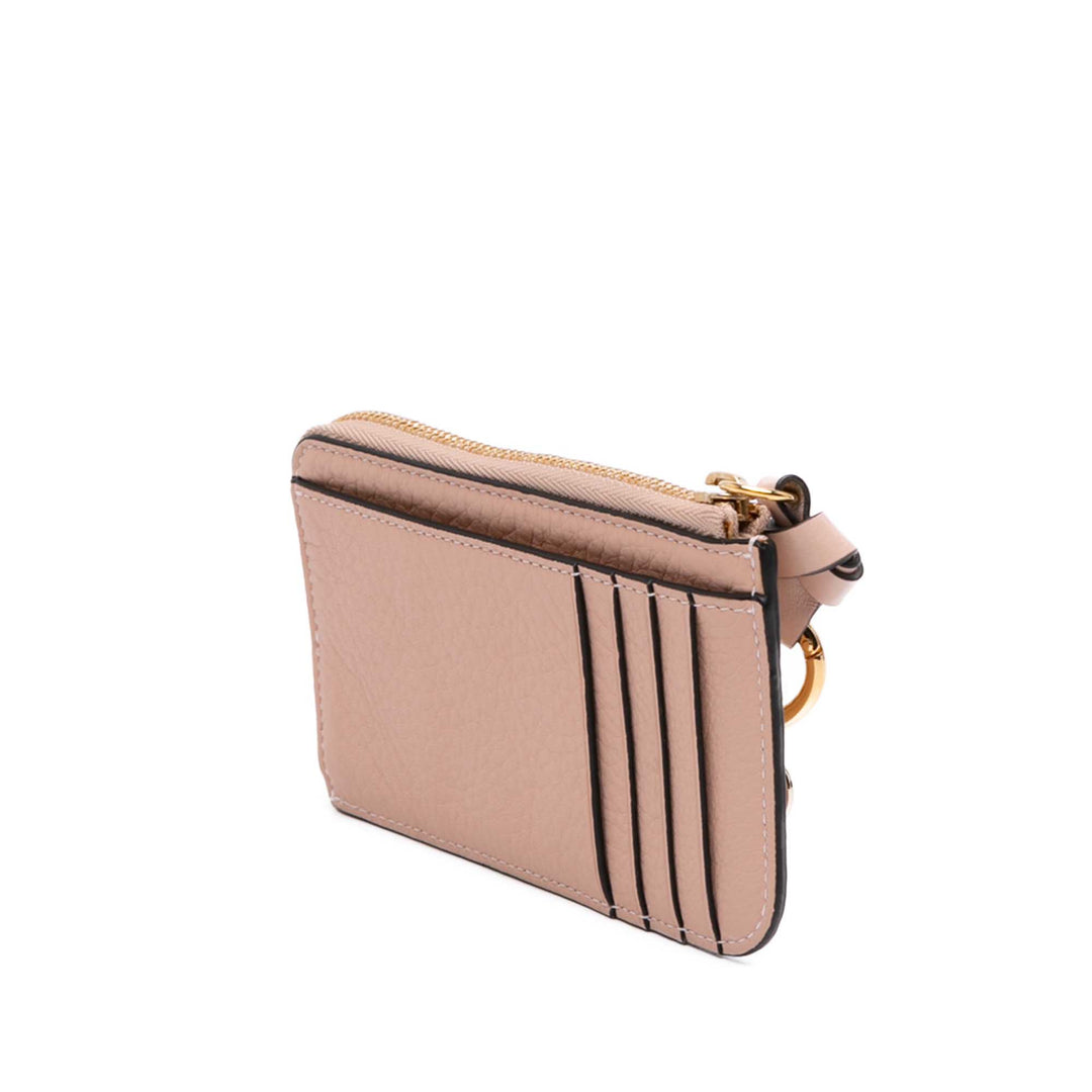 Chloé Grained Cuir Alphabet Zip Card Holder