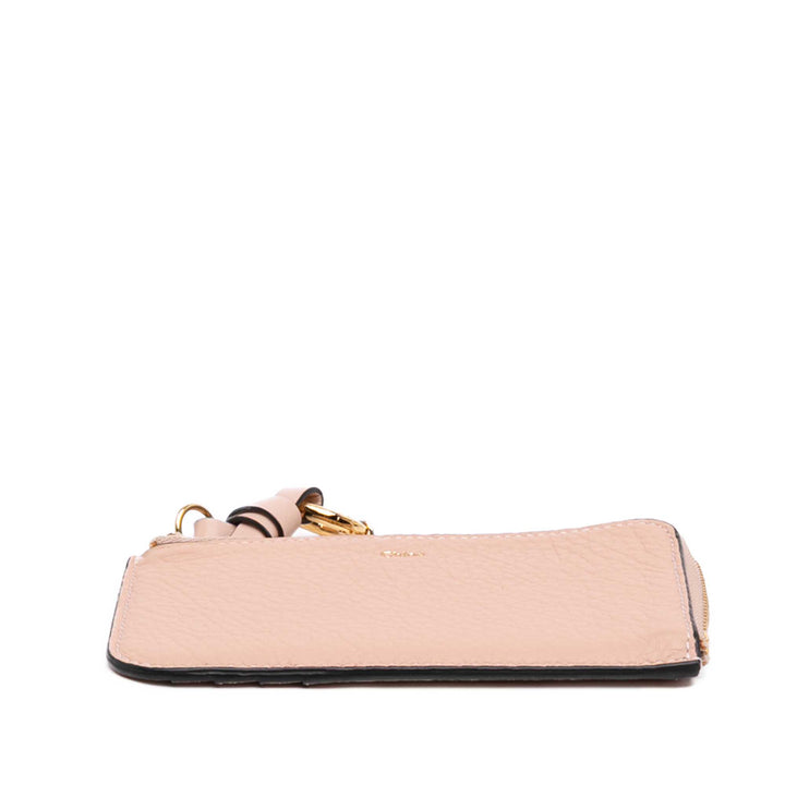 Chloé Grained Cuir Alphabet Zip Card Holder