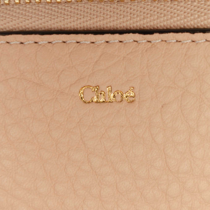 Chloé Grained Cuir Alphabet Zip Card Holder