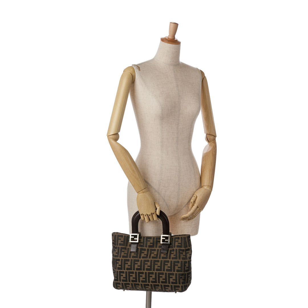 Small Zucca Canvas Twins Tote Brown - Gaby Paris