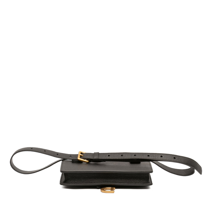 Dior grainé Saddle Ceinture Pochette Cuir de veau grainé Noir – vue 3 – GABY PARIS