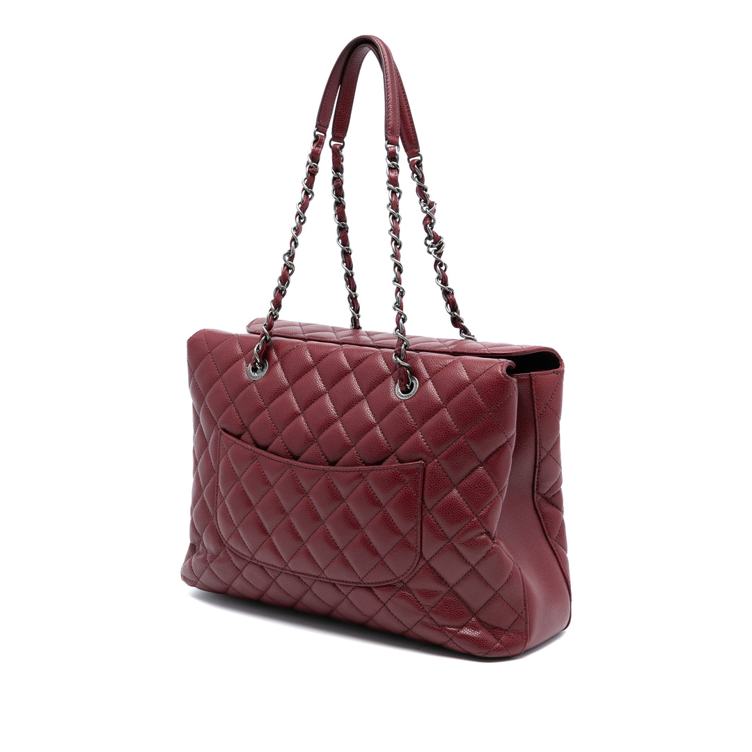 Chanel Large CC Matelassé Caviar City Shopping Cabas
