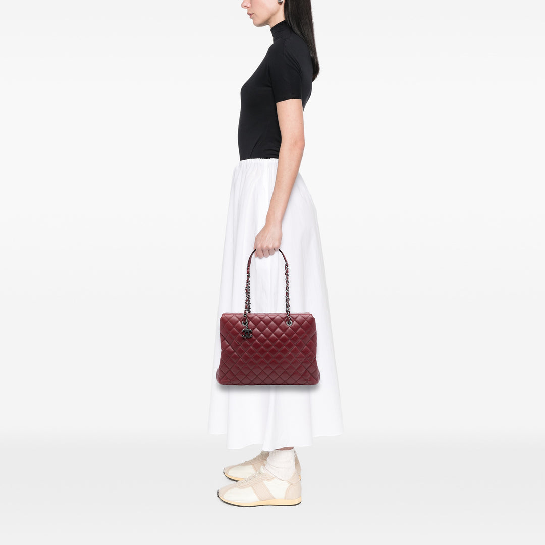 Chanel Large CC Matelassé Caviar City Shopping Cabas