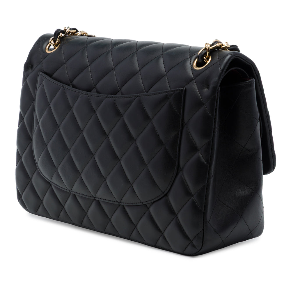 Chanel Classic Double rabat Jumbo Cuir d'agneau Noir – vue 2 – GABY PARIS