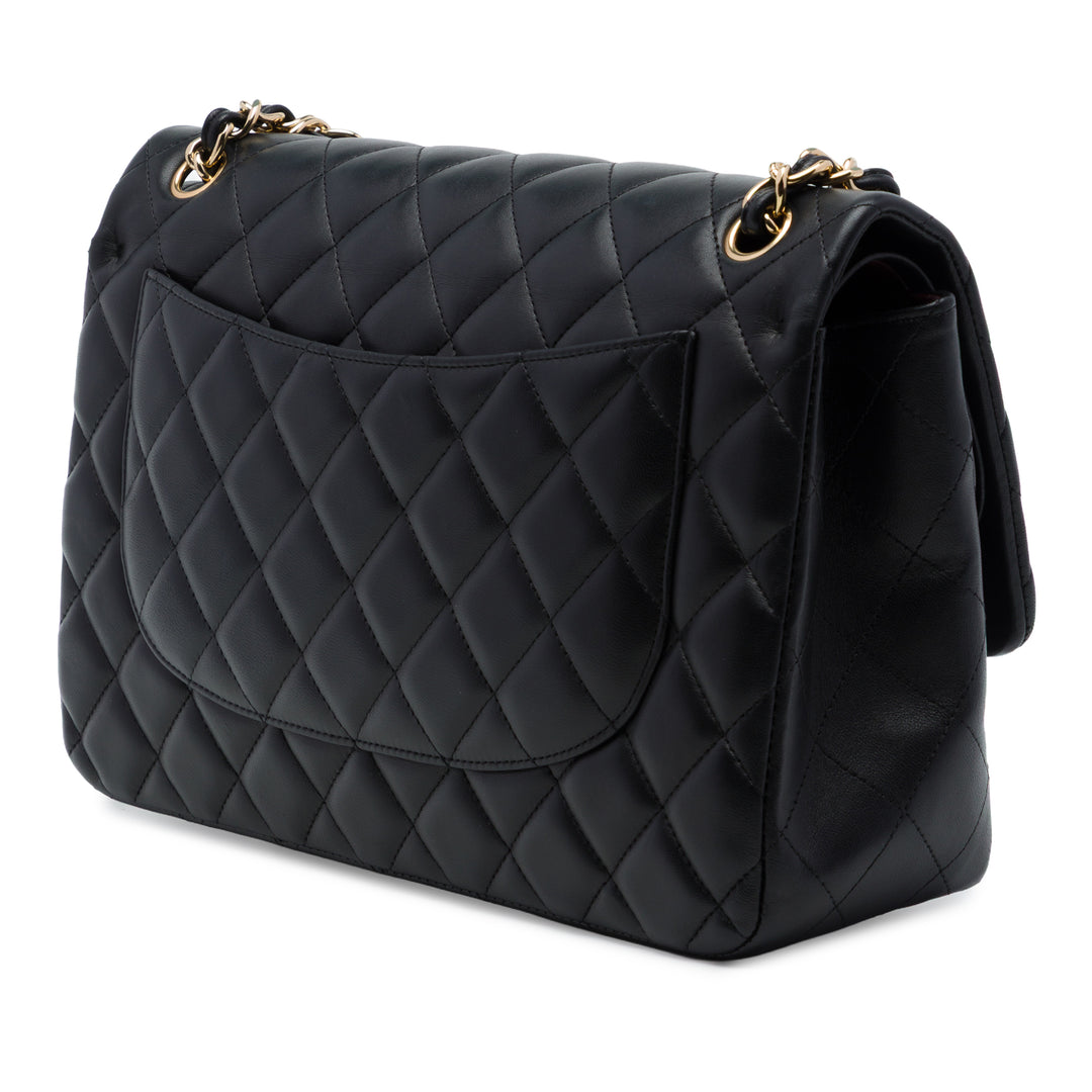 Chanel Classic Double rabat Jumbo Cuir d'agneau Noir – vue 2 – GABY PARIS
