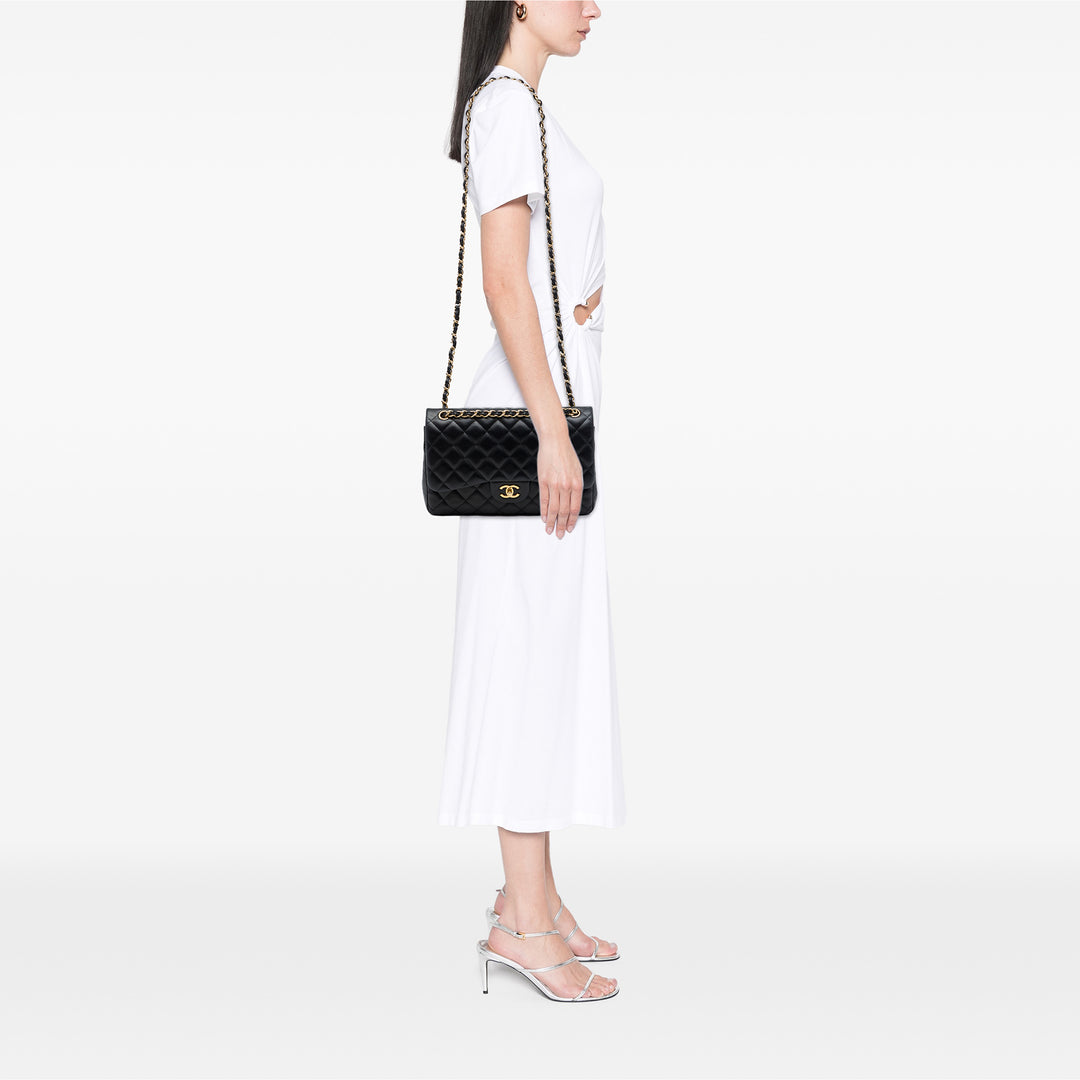Chanel Classic Double rabat Jumbo Cuir d'agneau Noir – vue 6 – GABY PARIS