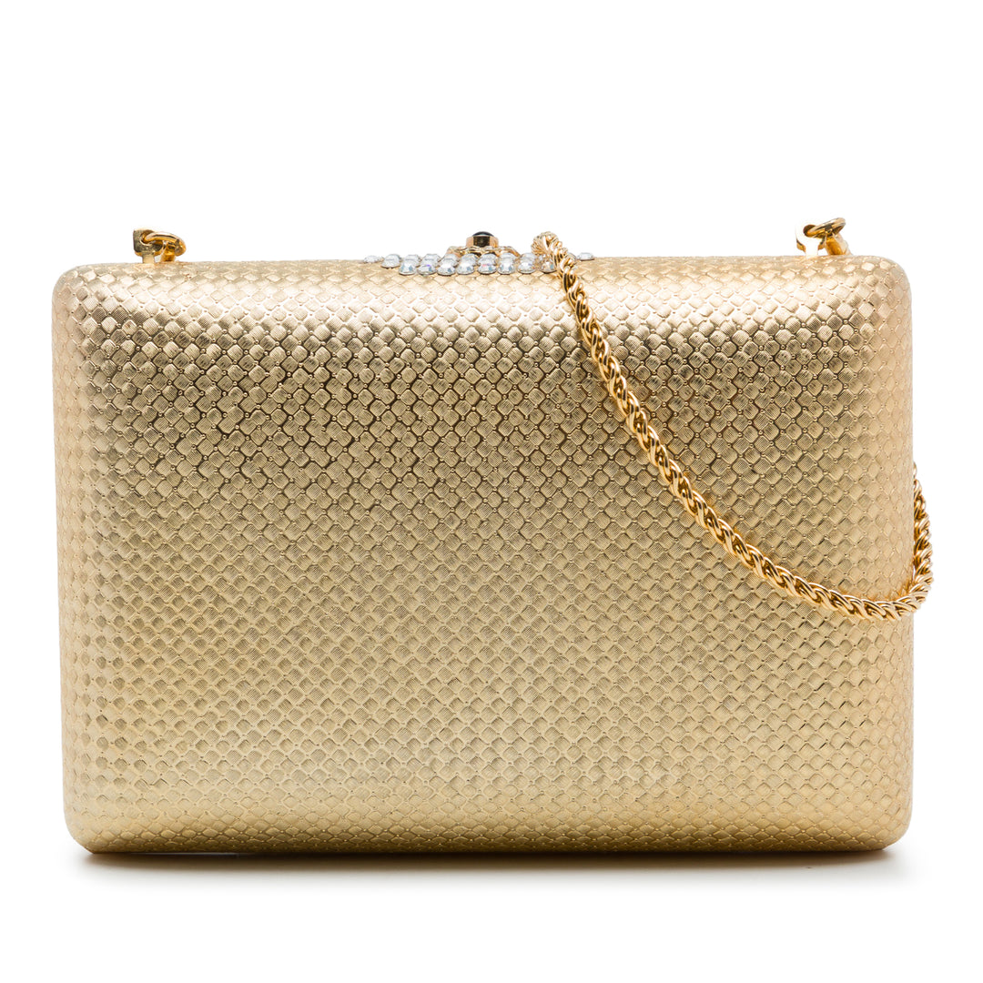Gucci Pochette Brass Minaudiere avec chaîne Doré – vue principale – GABY PARIS