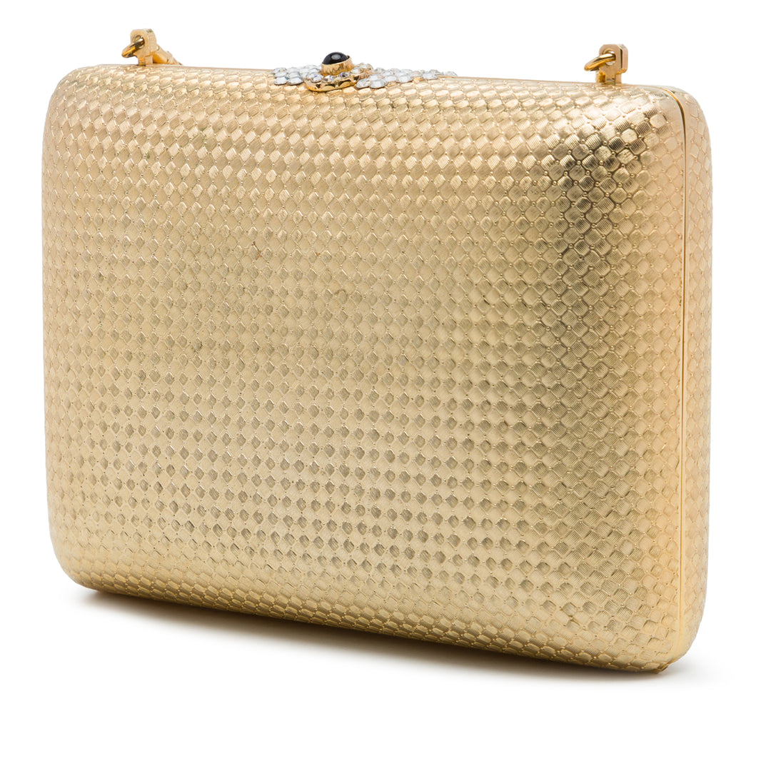 Gucci Pochette Brass Minaudiere avec chaîne Doré – vue 2 – GABY PARIS