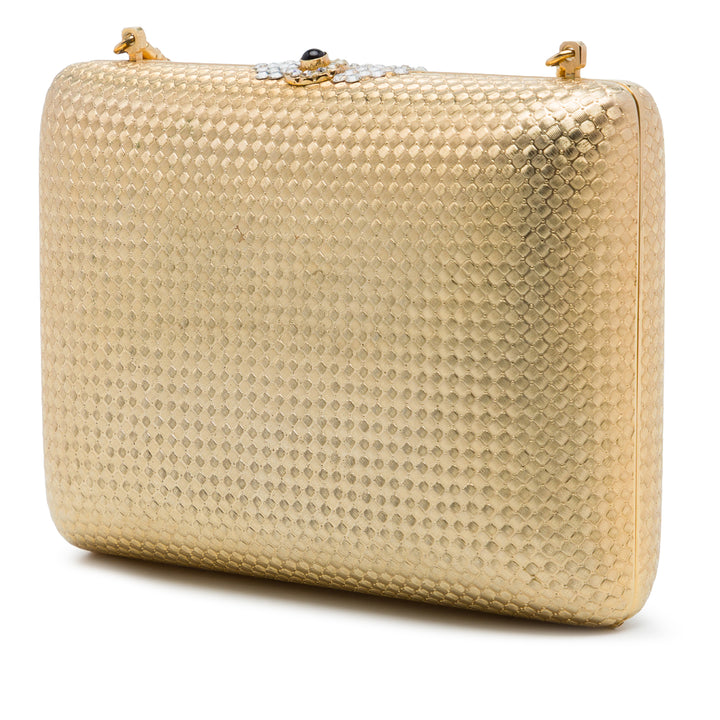 Gucci Pochette Brass Minaudiere avec chaîne Doré – vue 2 – GABY PARIS