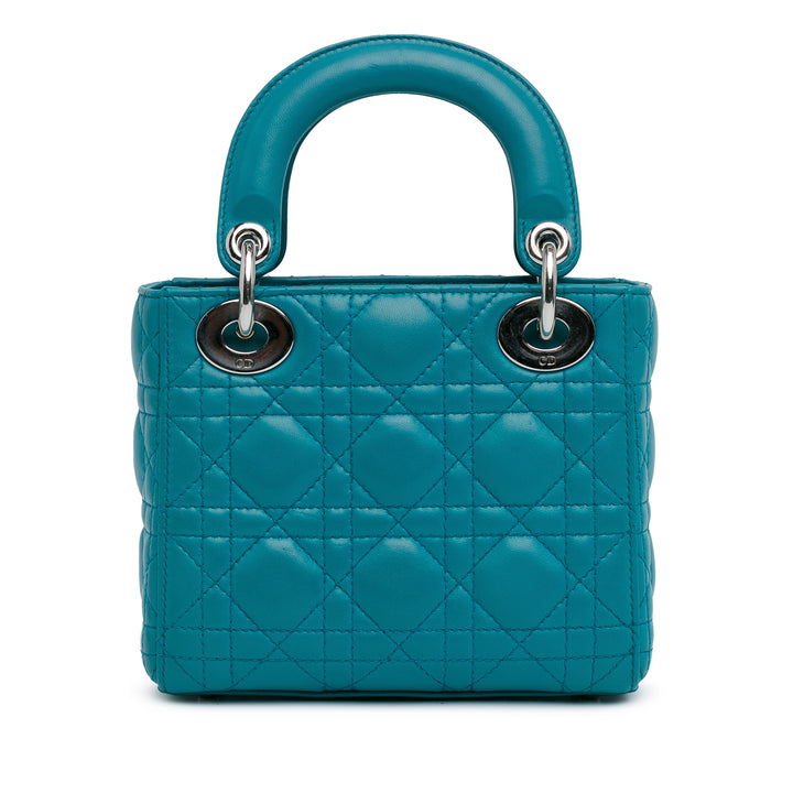 Mini Lambskin Cannage Lady Dior Blue - Gaby Paris