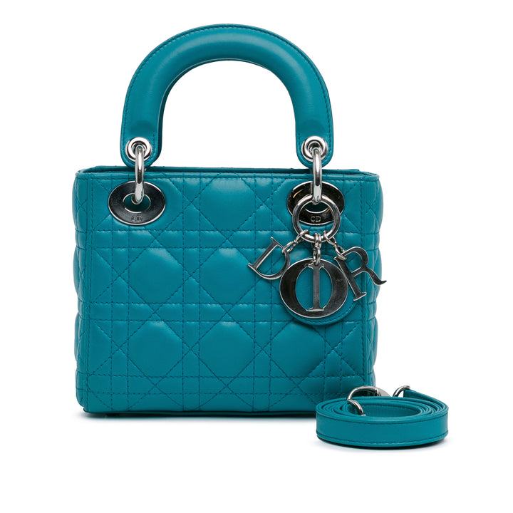 Mini Lambskin Cannage Lady Dior Blue - Gaby Paris