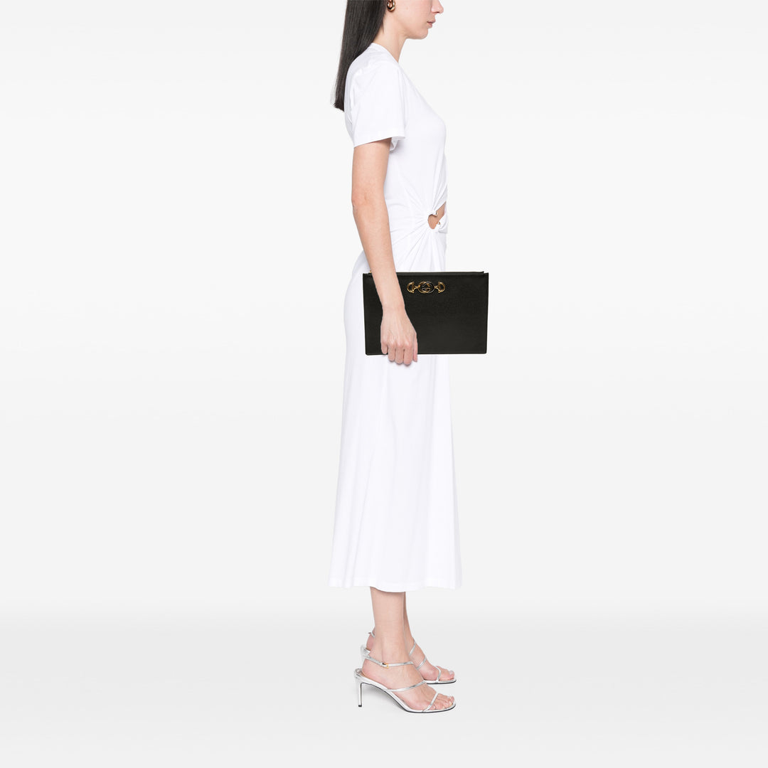 Gucci grainé Zumi Zippé Pochette Cuir de veau grainé Noir – vue 6 – GABY PARIS