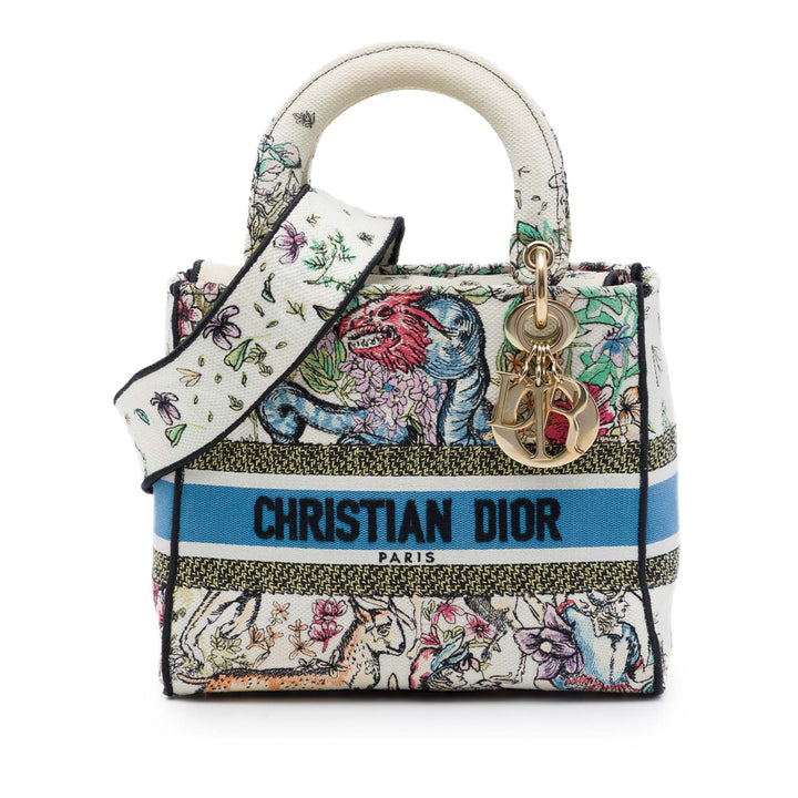 Dior brodé D Constellation Lady D-Lite Moyen Blanc – vue principale – GABY PARIS