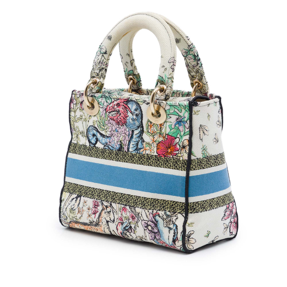 Dior brodé D Constellation Lady D-Lite Moyen Blanc – vue 2 – GABY PARIS