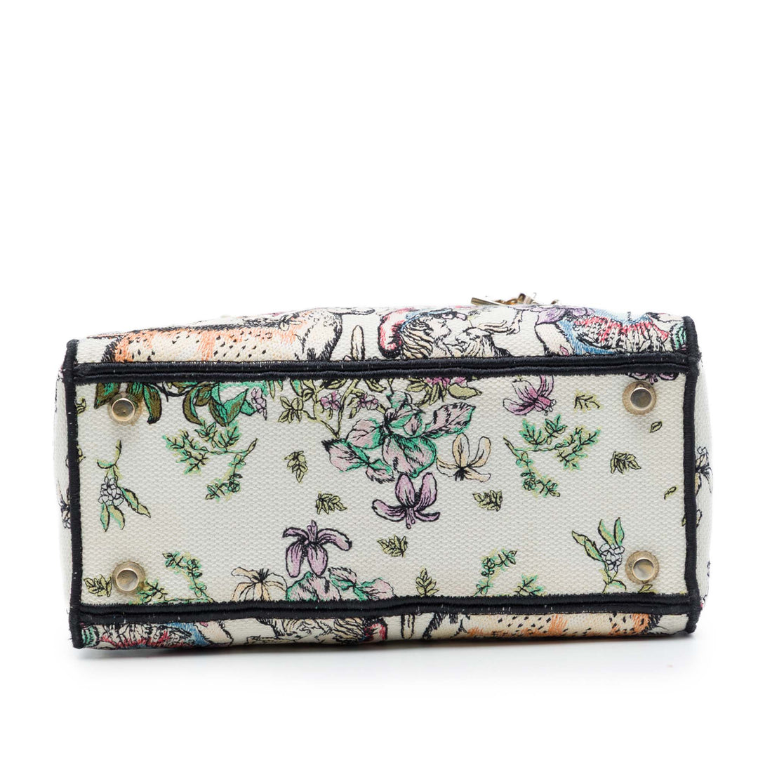 Dior brodé D Constellation Lady D-Lite Moyen Blanc – vue 3 – GABY PARIS