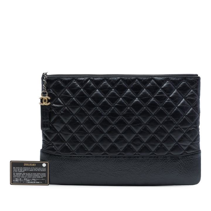 Chanel Large vieilli Cuir de veau Gabrielle O Étui Pochette