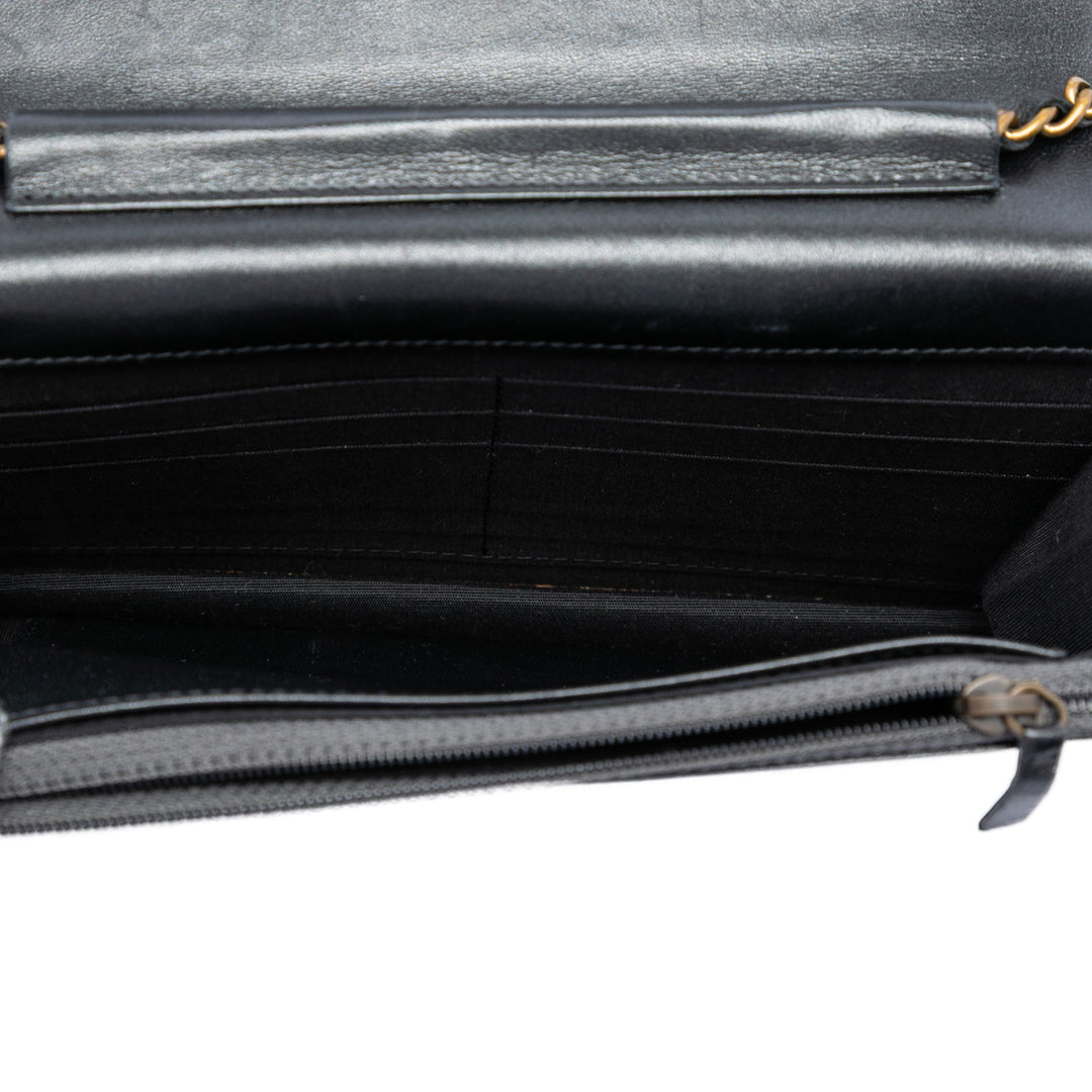 Chanel Matelassé Cuir d’agneau Double Stitch Boy Wallet on Chain