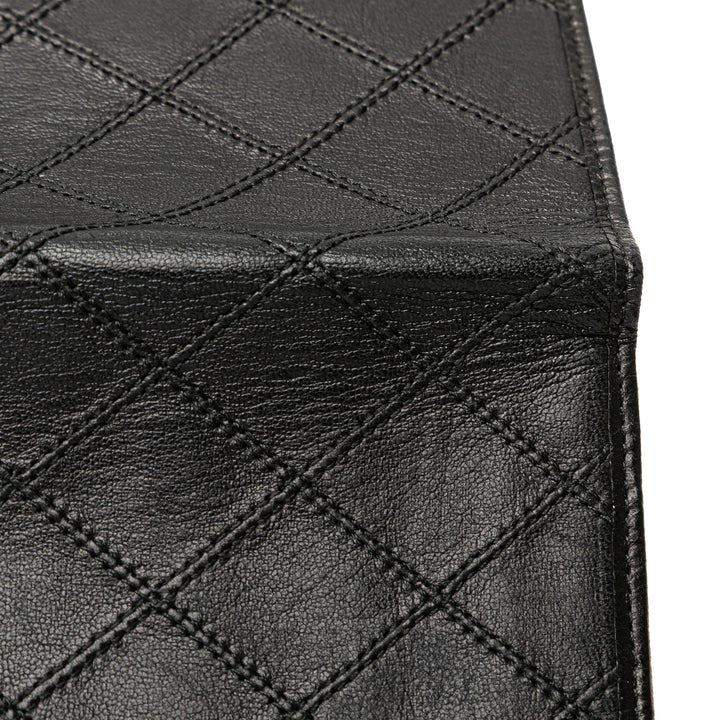 Double Stitched Lambskin Long Bill Wallet Black - Gaby Paris